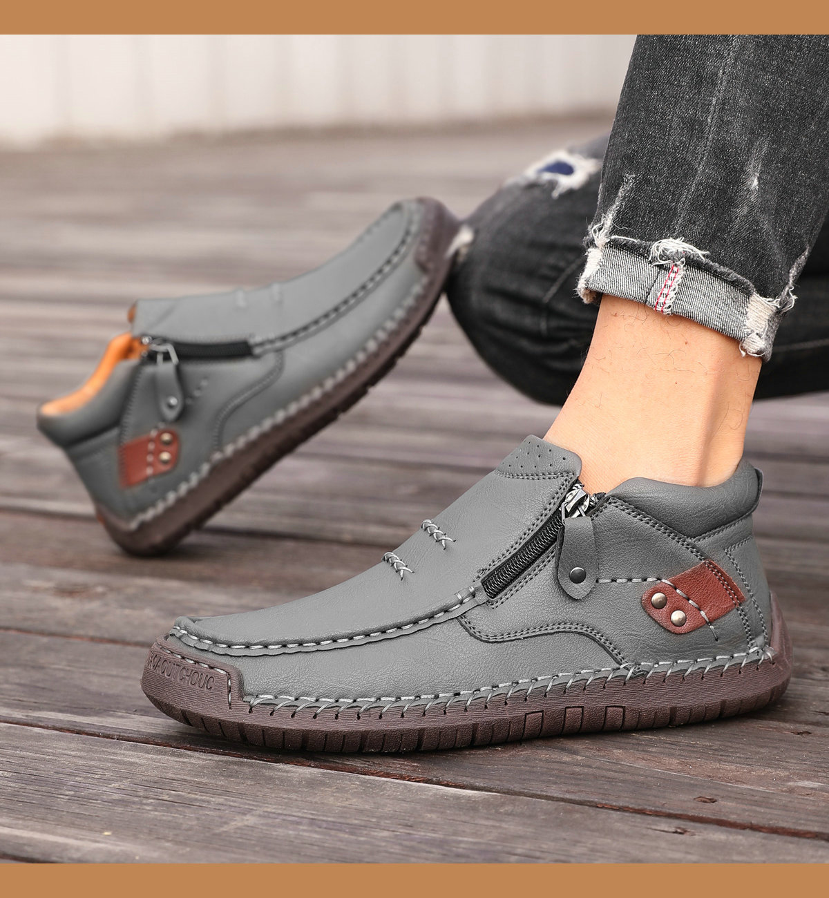 Men's Fashion Calfskin Leather Shoes