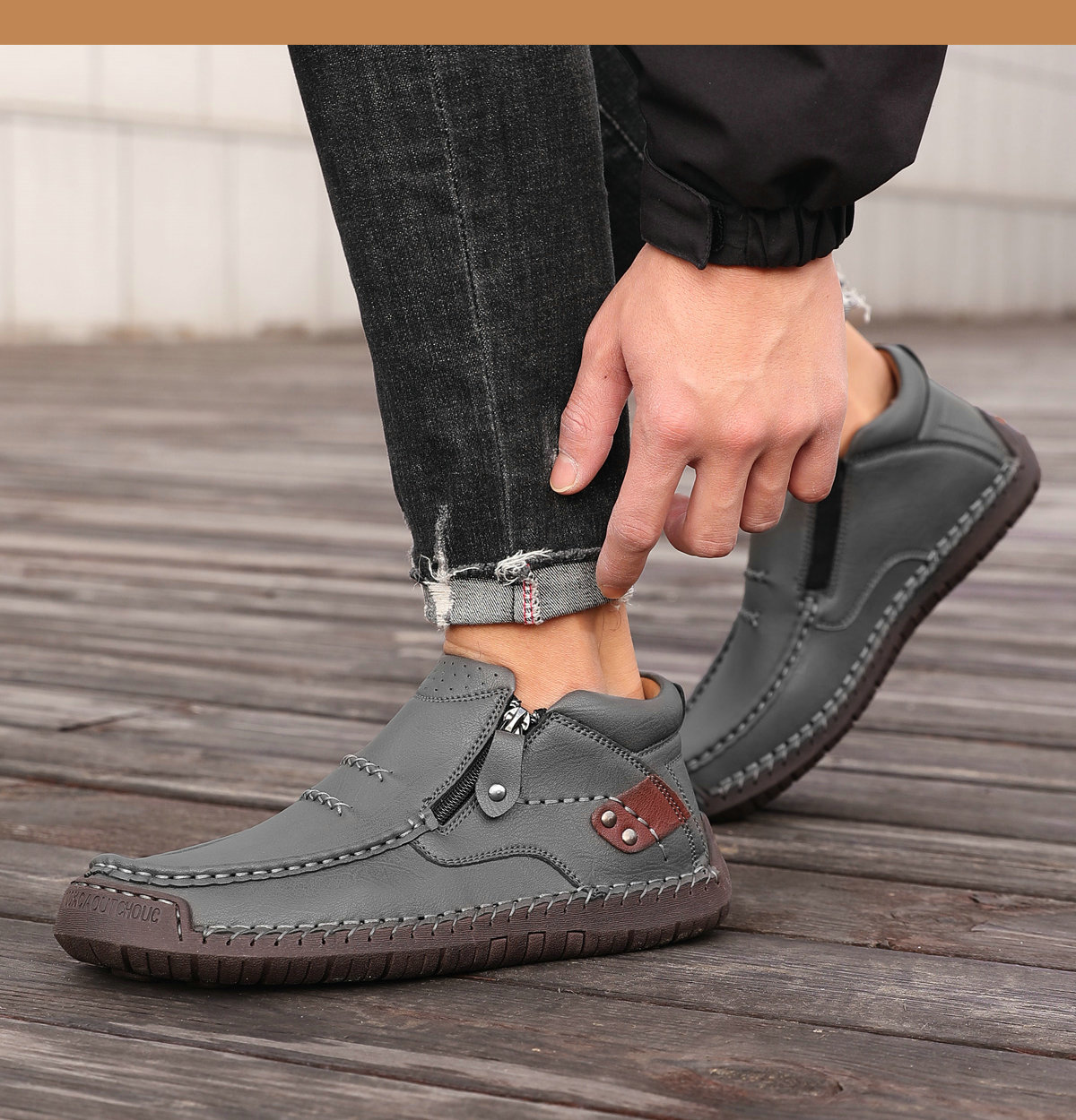 Men's Fashion Calfskin Leather Shoes