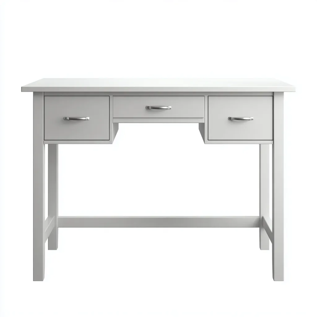 Bureau in wit gelamineerd hout 120x55x75 cm - wit - geschikt voor thuiskantoor - modern klassiek design met laden-Domainixe