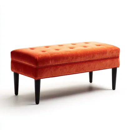 Poef - fluwelen bekleding 90x38x45 cm - oranje - modern design - geschikt voor woonkamer-Domainixe