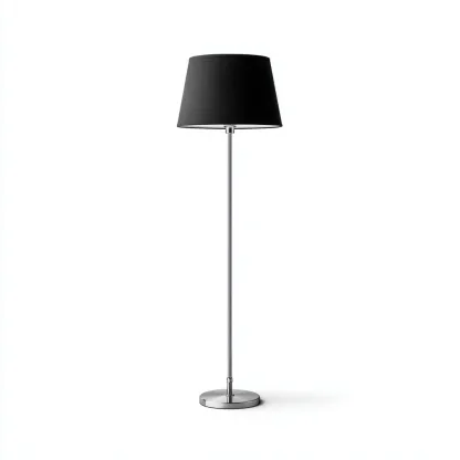 Vloerlamp van metaal en stof 33x158 cm - zilver en zwart - geschikt voor woonkamer - modern strak design-Domainixe