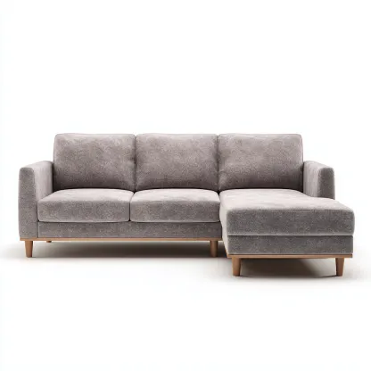 Hoekbank - Stoffen bekleding 260x160x85 cm - Lichtgrijs - Scandinavisch design - Geschikt voor woonkamer-Domainixe