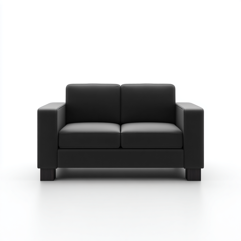 Twee zitsbank - lederen bekleding 170x85x82 cm - zwart - modern design - geschikt voor woonkamer-Domainixe