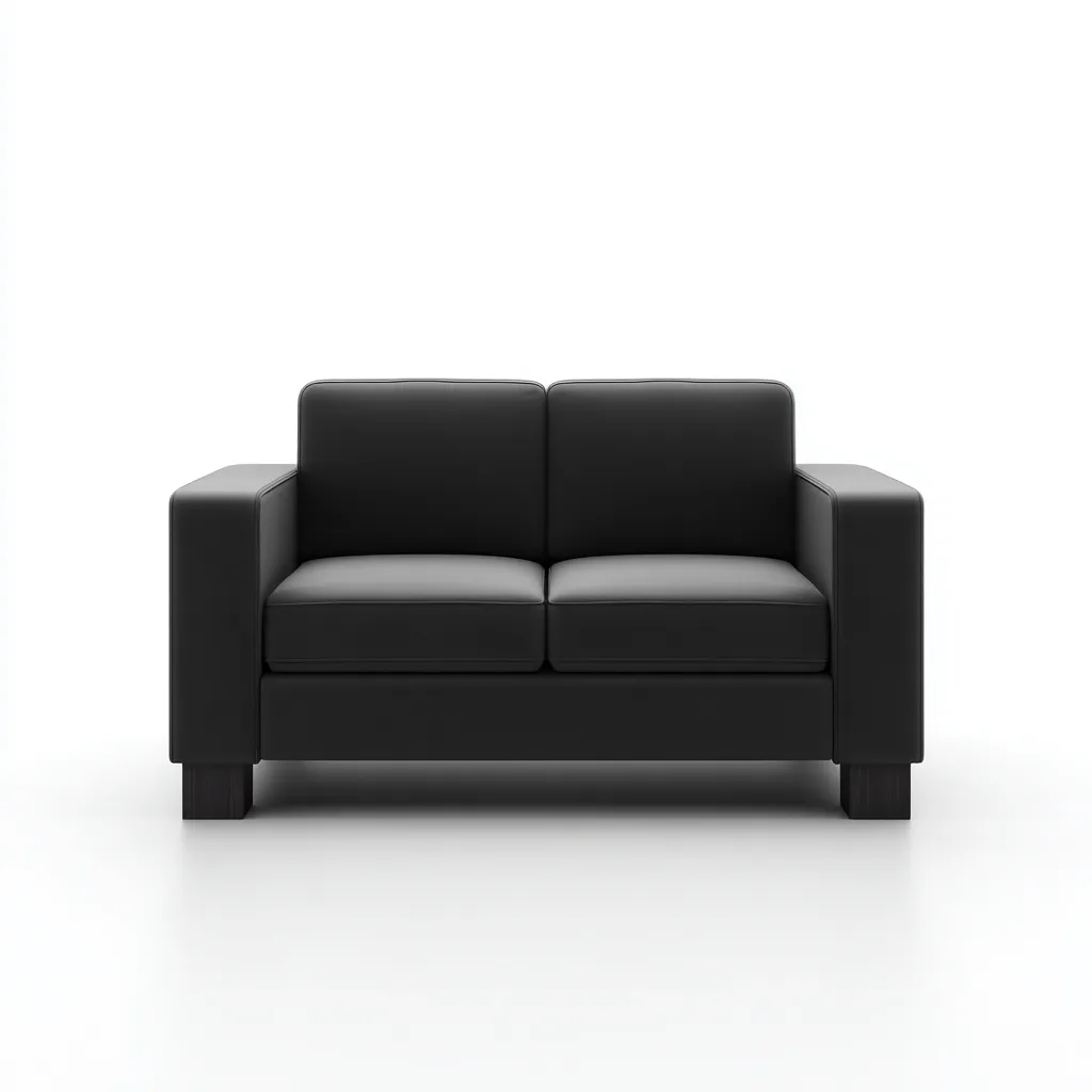 Twee zitsbank - lederen bekleding 170x85x82 cm - zwart - modern design - geschikt voor woonkamer-Domainixe