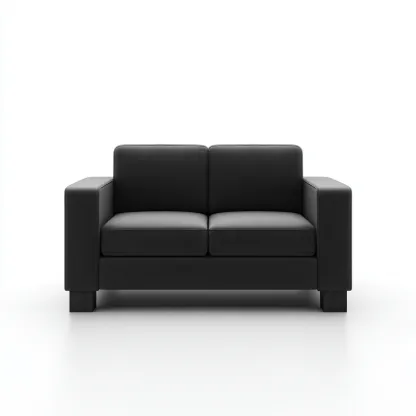 Twee zitsbank - lederen bekleding 170x85x82 cm - zwart - modern design - geschikt voor woonkamer-Domainixe