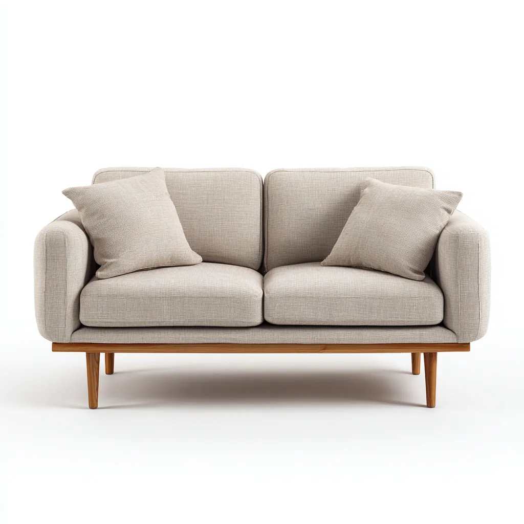 Twee zitsbank - stoffen bekleding 168x85x82 cm - beige - Scandinavisch design - geschikt voor woonkamer-Domainixe