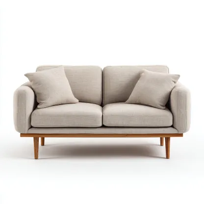 Twee zitsbank - stoffen bekleding 168x85x82 cm - beige - Scandinavisch design - geschikt voor woonkamer-Domainixe