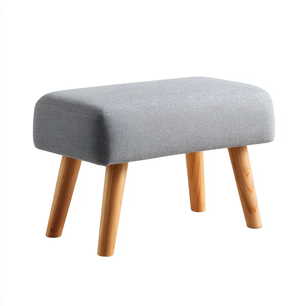 Poef - stoffen bekleding 48x28x35 cm - lichtgrijs - modern design - geschikt voor woonkamer-Domainixe