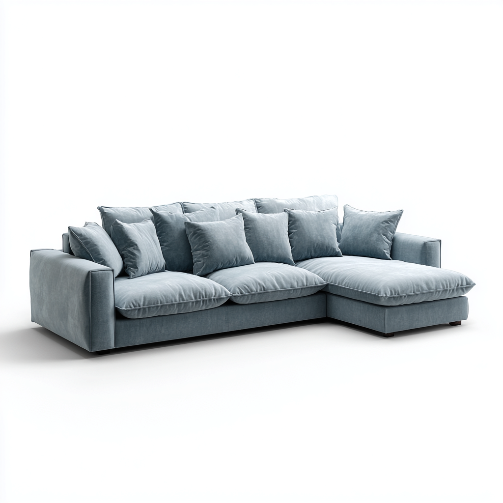 Hoekbank - Stoffen bekleding 280x170x85 cm - Lichtblauw - Modern comfort design - Geschikt voor woonkamer-Domainixe