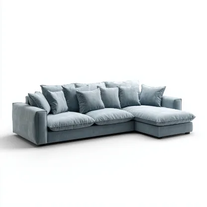 Hoekbank - Stoffen bekleding 280x170x85 cm - Lichtblauw - Modern comfort design - Geschikt voor woonkamer-Domainixe