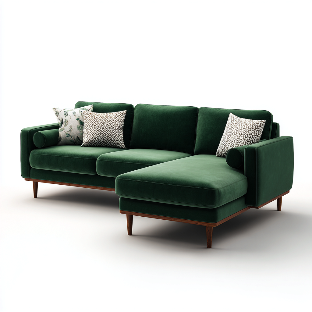 Hoekbank - Stoffen bekleding 255x160x85 cm - Donkergroen - Modern design - Geschikt voor woonkamer-Domainixe