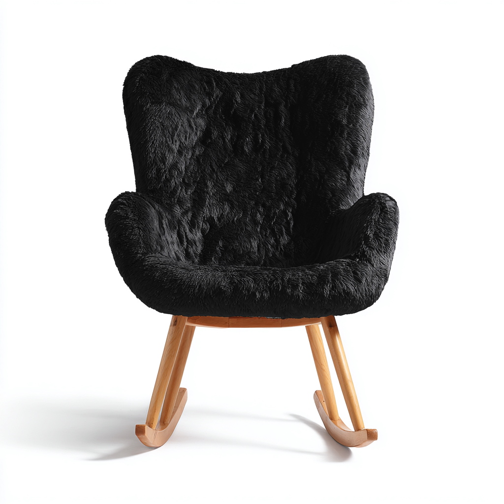 Schommelstoel Stof 80x75x95 cm - Zwart - Comfortabel design voor woonkamer-Domainixe