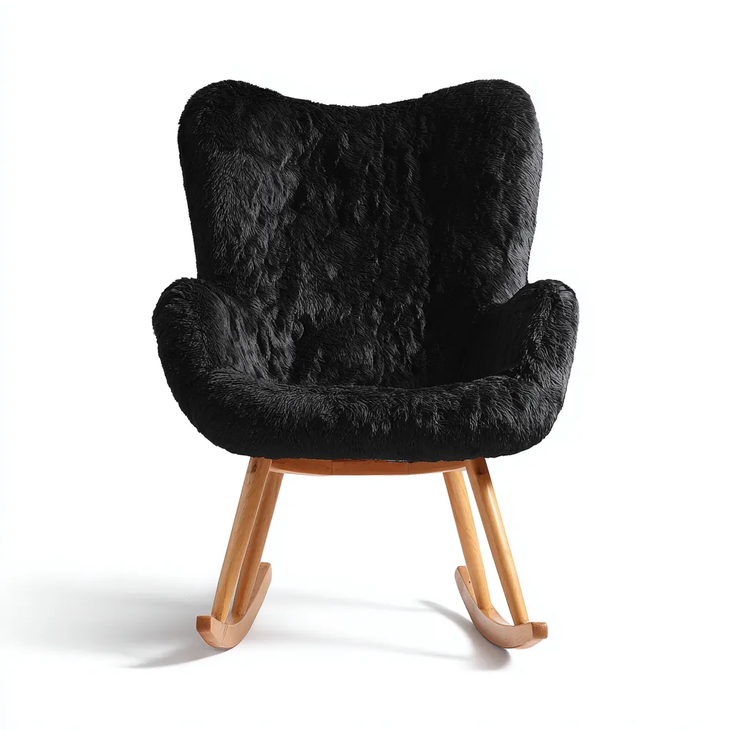 Schommelstoel Stof 80x75x95 cm - Zwart - Comfortabel design voor woonkamer-Domainixe