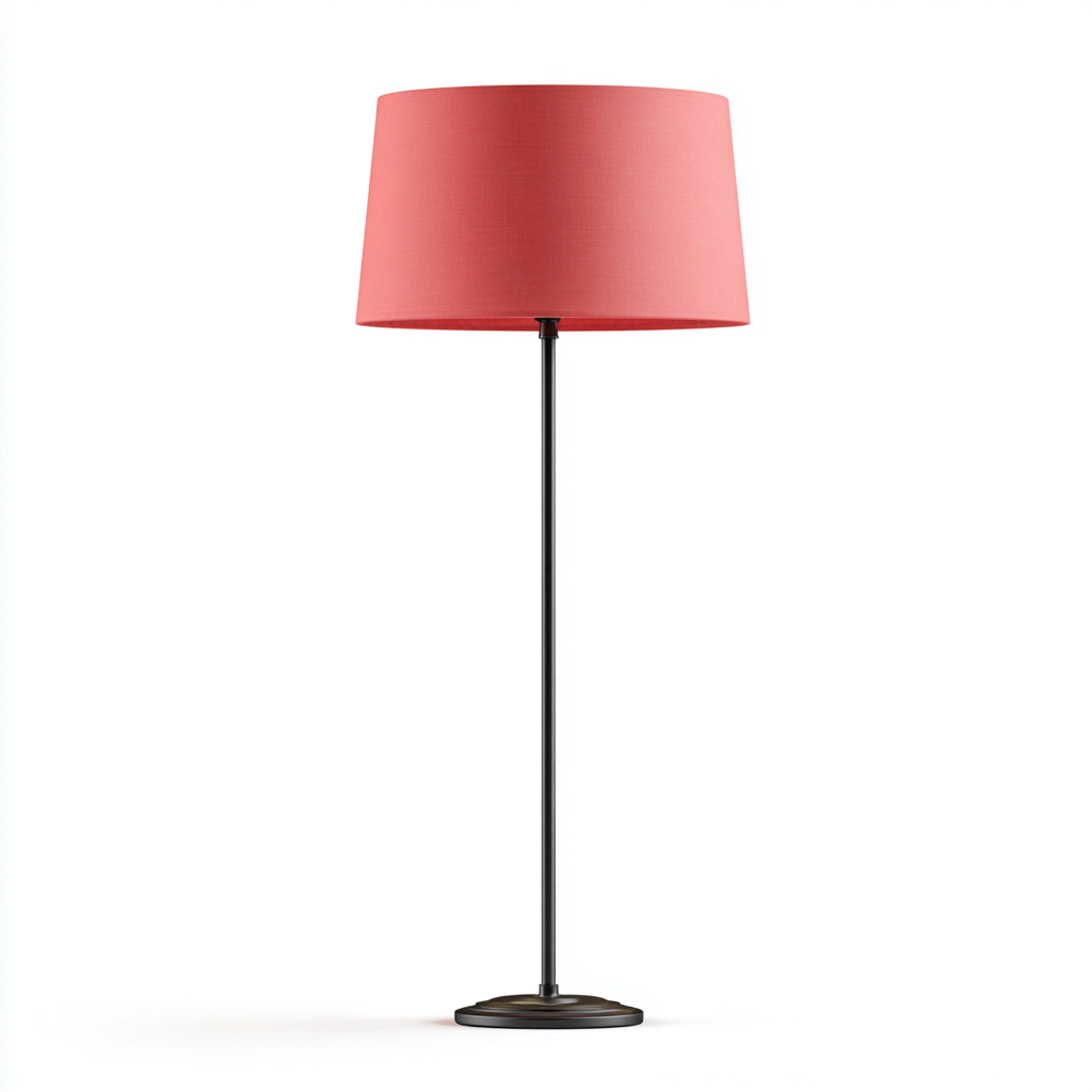 Vloerlamp van metaal en stof 35x158 cm - zwart en koraal - geschikt voor woonkamer - modern en elegant design-Domainixe