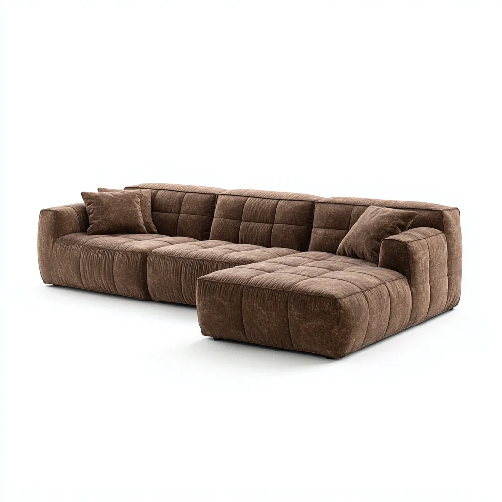 Hoekbank - Stoffen bekleding 280x180x85 cm - Bruin - Modern design - Geschikt voor woonkamer-Domainixe