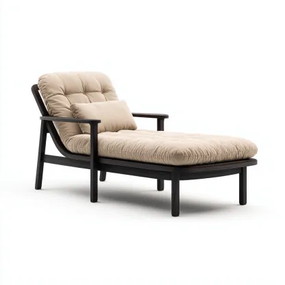 Ligstoel - massief hout - 195x72x85 cm - beige - voor tuin en terras - modern ontwerp-Domainixe