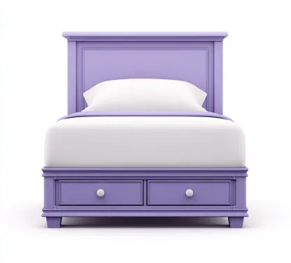 Eenpersoonsbed hout 200x110x100 cm - lavendelpaars - met opbergladen - klassiek modern design - geschikt voor slaapkamer-Domainixe