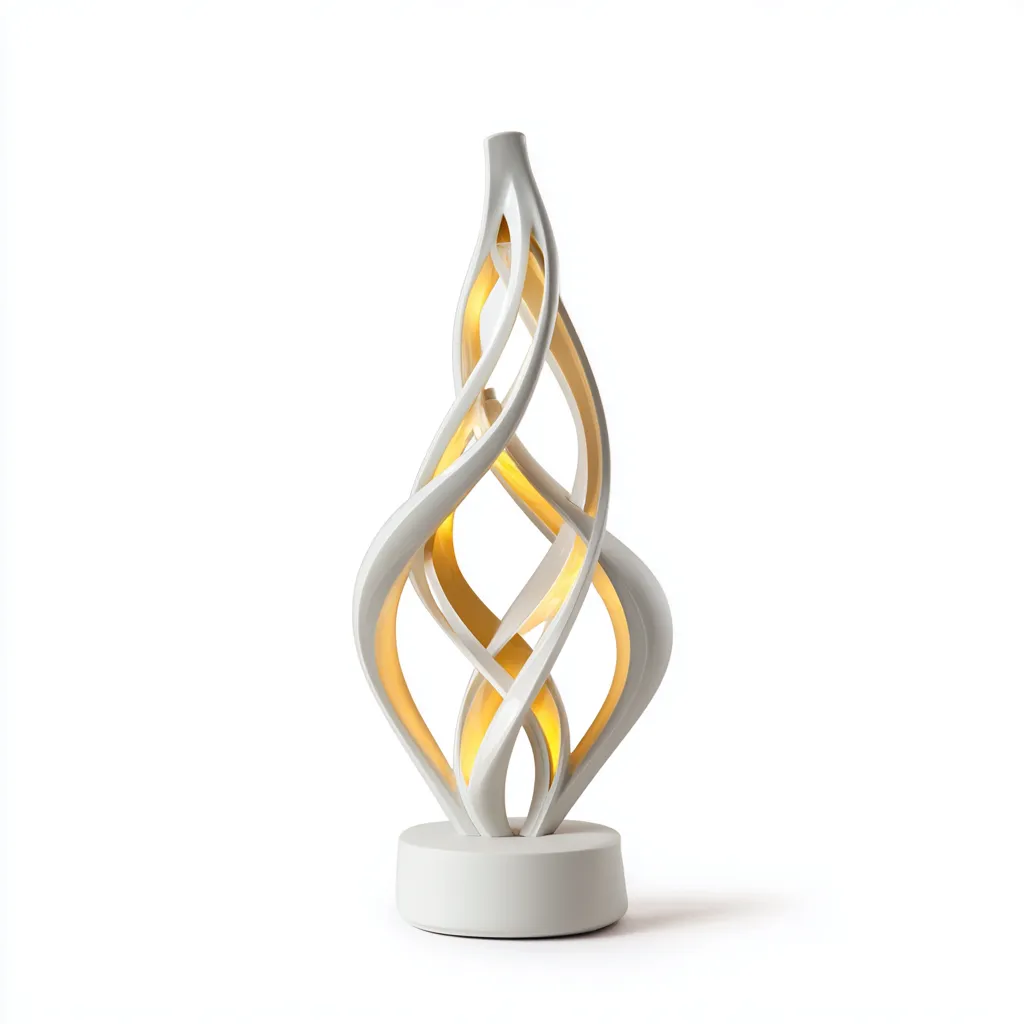 Tafellamp LED 20x60 cm - Wit - Abstract Design - Voor Woonkamer-Domainixe