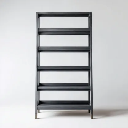 Boekenkast hout 80x35x180 cm - donkergrijs - modern design - voor woonkamer en kantoor-Domainixe