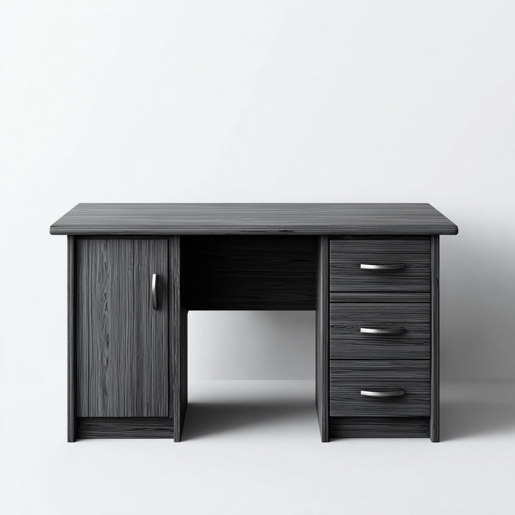 Bureau Hout 140x60x76 cm - Donkergrijs - Modern Design - Voor Kantoor-Domainixe