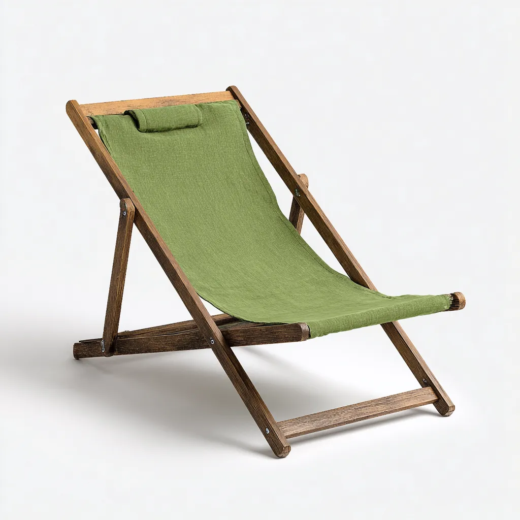 Ligstoel Hout-Canvas 115x58x90 cm - Groen - Natuur - Klassiek Design - Voor Tuin-Domainixe