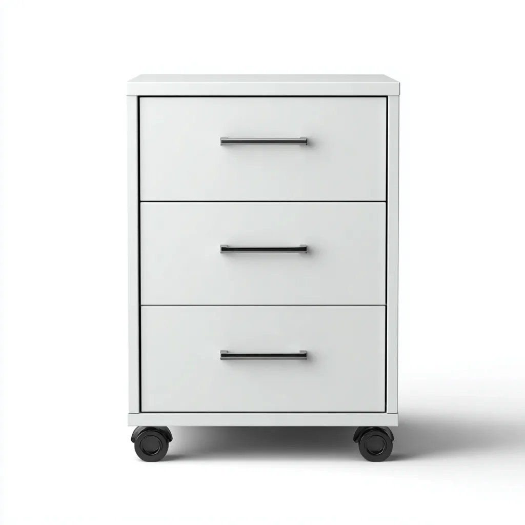 Archiefkast Metaal 42x45x65 cm - Wit - Modern Design - Met Wielen - Voor Kantoor-Domainixe