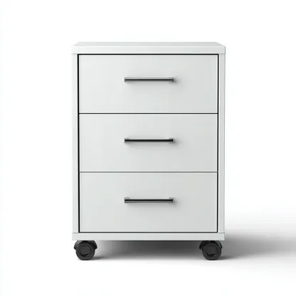 Archiefkast Metaal 42x45x65 cm - Wit - Modern Design - Met Wielen - Voor Kantoor-Domainixe