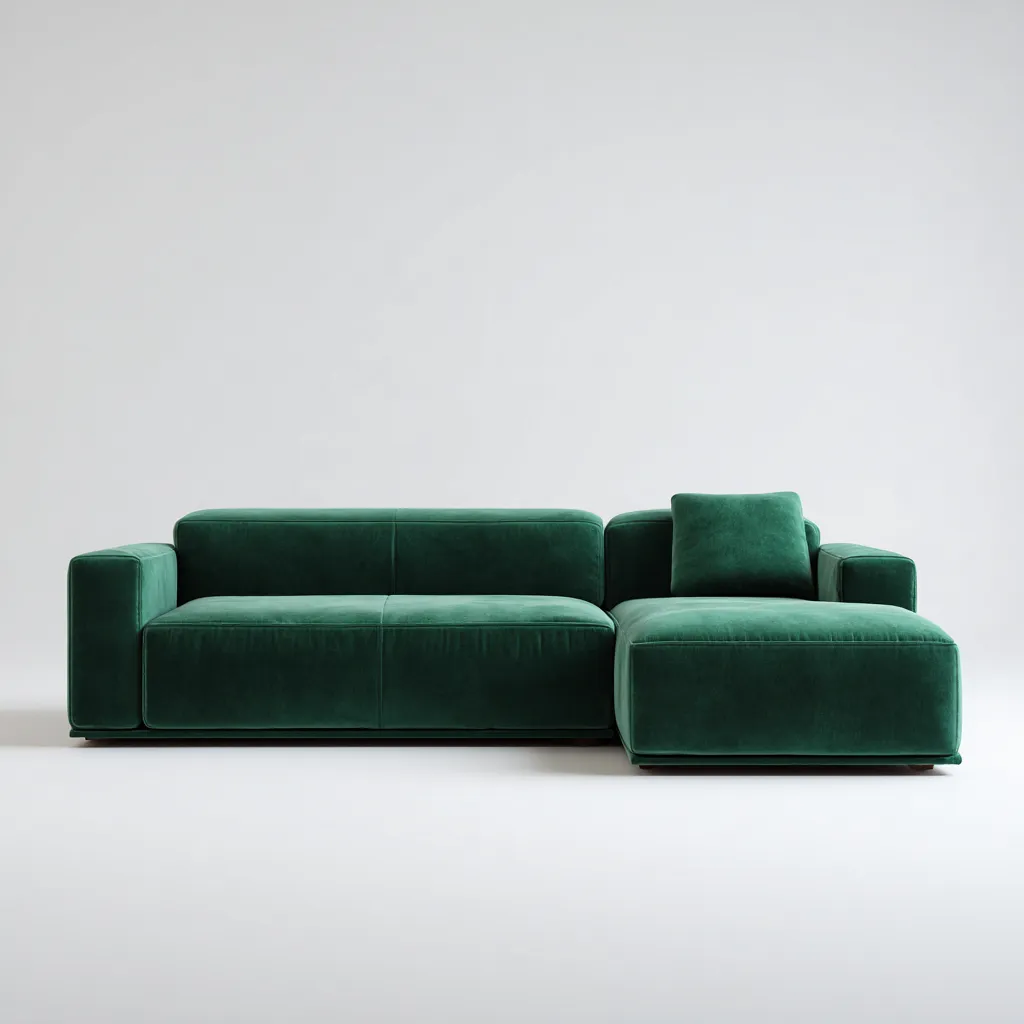 Hoekbank - Stoffen bekleding 260x165x80 cm - Donkergroen - Modern design - Geschikt voor woonkamer-Domainixe