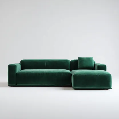 Hoekbank - Stoffen bekleding 260x165x80 cm - Donkergroen - Modern design - Geschikt voor woonkamer-Domainixe