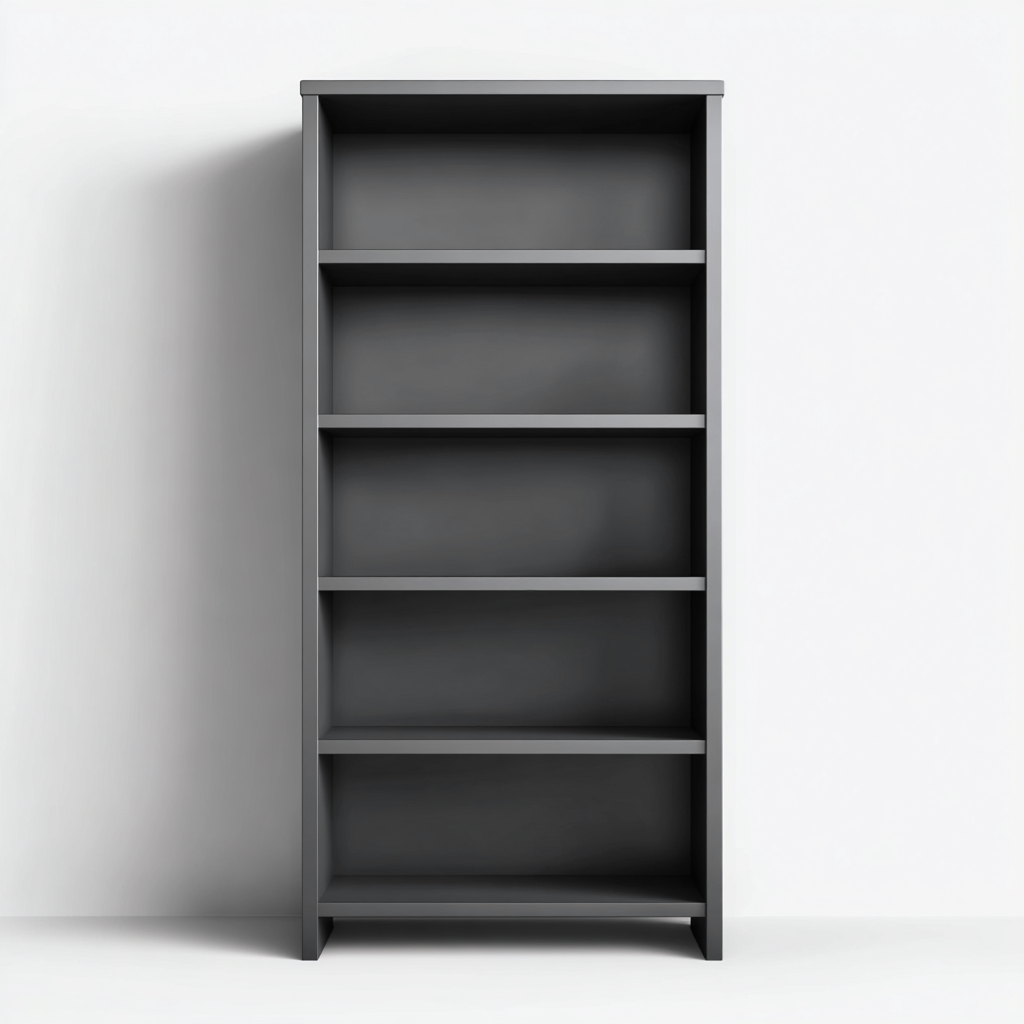 Boekenkast hout 80x35x180 cm - donkergrijs - minimalistisch design - voor woonkamer en kantoor-Domainixe