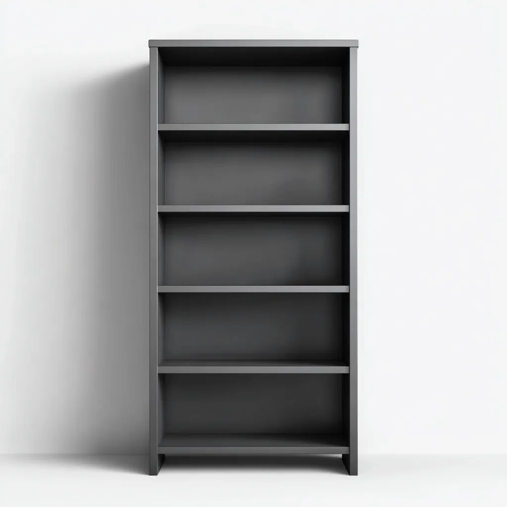Boekenkast hout 80x35x180 cm - donkergrijs - minimalistisch design - voor woonkamer en kantoor-Domainixe
