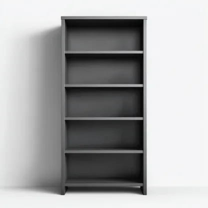 Boekenkast hout 80x35x180 cm - donkergrijs - minimalistisch design - voor woonkamer en kantoor-Domainixe