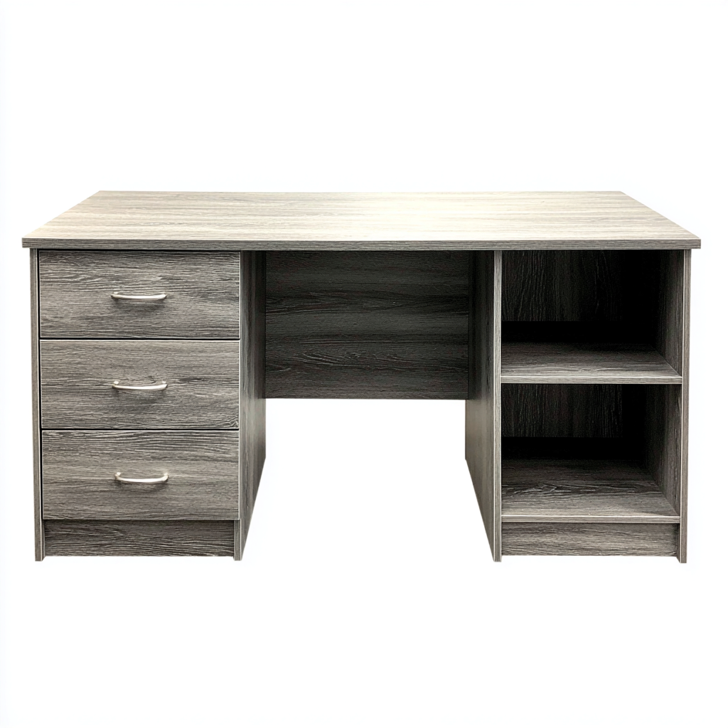 Bureau Hout 130x60x75 cm - Grijs - Modern Design - Voor Kantoor-Domainixe