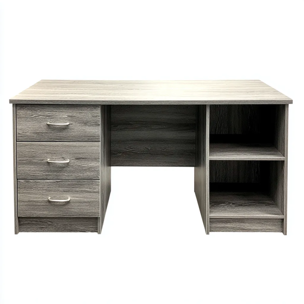 Bureau Hout 130x60x75 cm - Grijs - Modern Design - Voor Kantoor-Domainixe