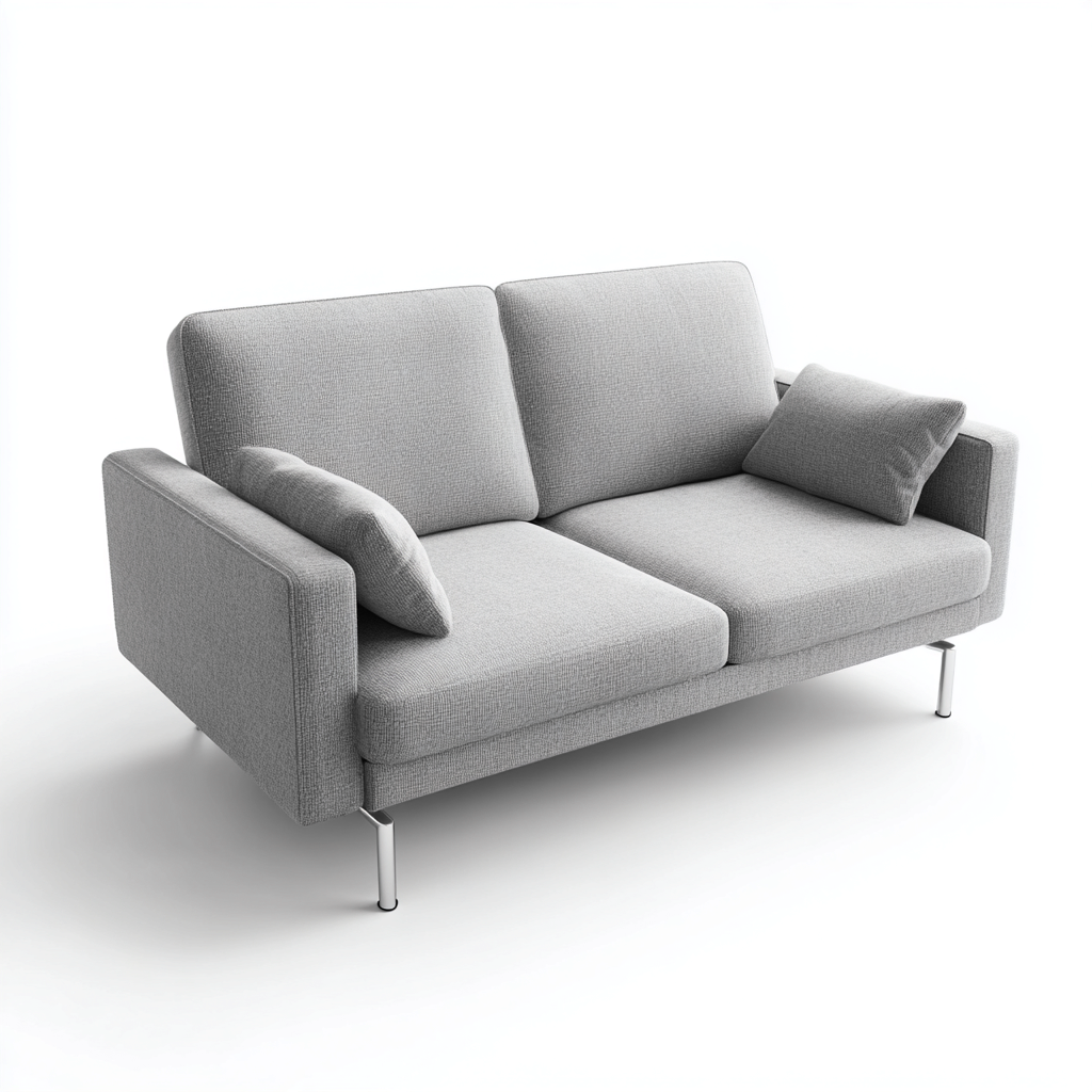 Twee zitsbank - stoffen bekleding 175x86x82 cm - lichtgrijs - modern design - geschikt voor woonkamer-Domainixe