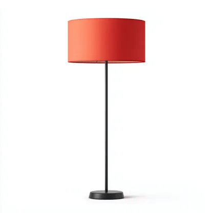 Vloerlamp van metaal en stof 36x160 cm - zwart en rood - geschikt voor woonkamer - modern minimalistisch design-Domainixe