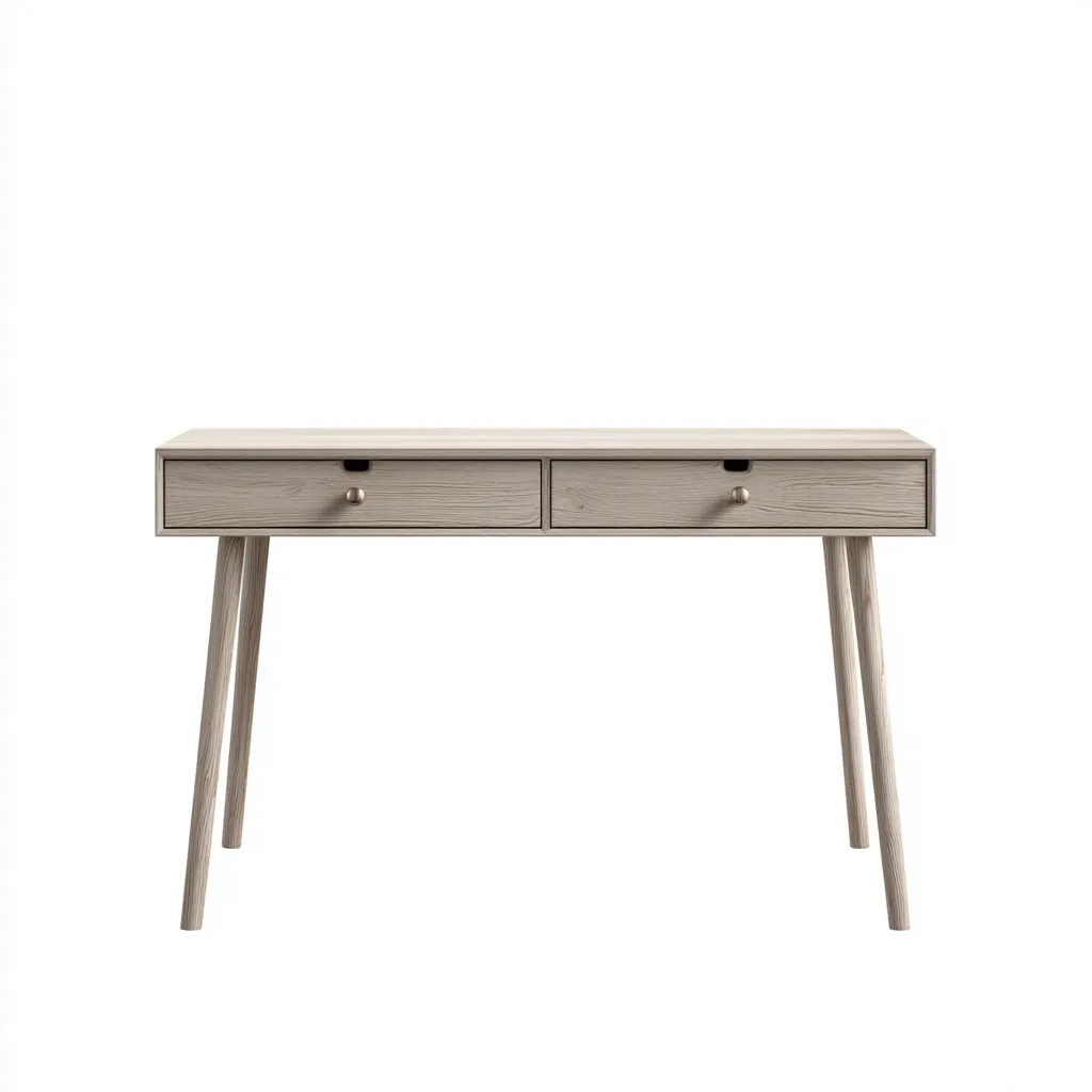 Bureau in massief hout 120x55x75 cm - lichtgrijs eiken - geschikt voor thuiskantoor - modern Scandinavisch design-Domainixe