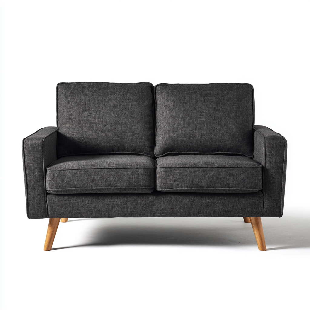 Twee zitsbank - stoffen bekleding 170x86x84 cm - donkergrijs - modern design - geschikt voor woonkamer-Domainixe