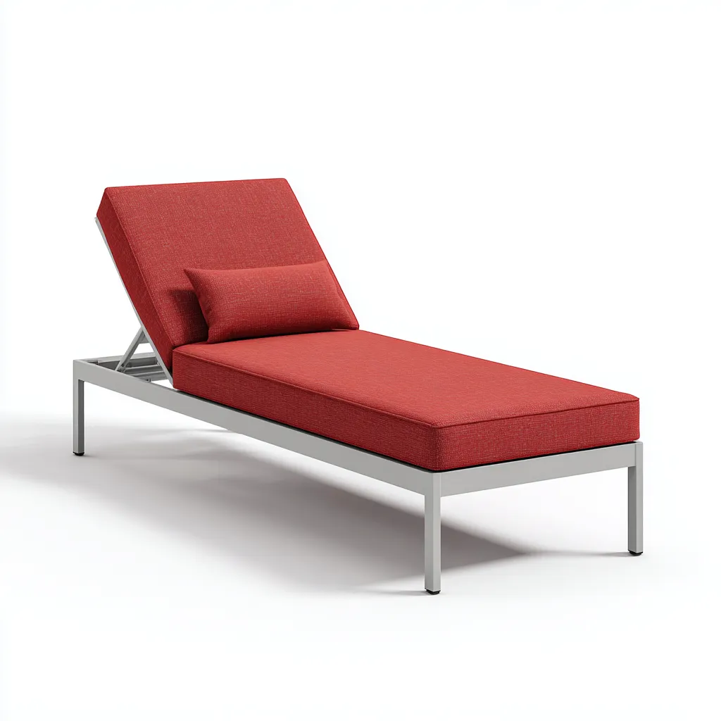 Ligstoel - aluminium - 198x70x85 cm - rood - voor tuin en terras - modern ontwerp-Domainixe