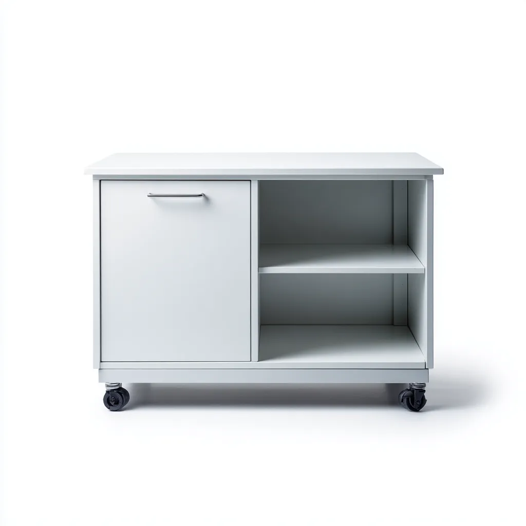 Archiefkast Metaal 80x40x70 cm - Wit - Modern Design - Met Kastdeur en Open Opbergvakken - Voor Kantoor-Domainixe