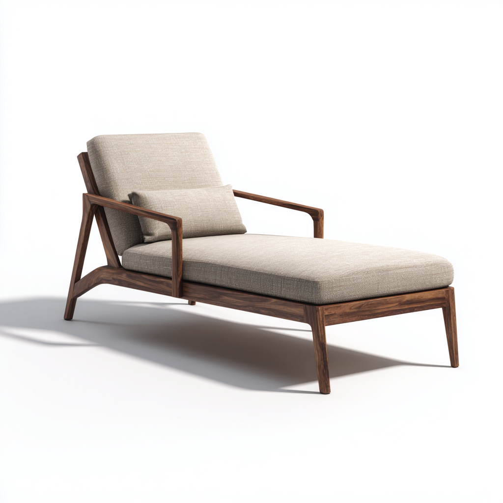 Ligstoel - massief hout - 195x70x85 cm - beige - voor tuin en terras - modern ontwerp-Domainixe