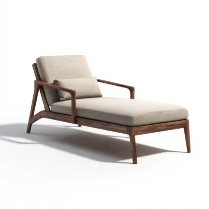 Ligstoel - massief hout - 195x70x85 cm - beige - voor tuin en terras - modern ontwerp-Domainixe