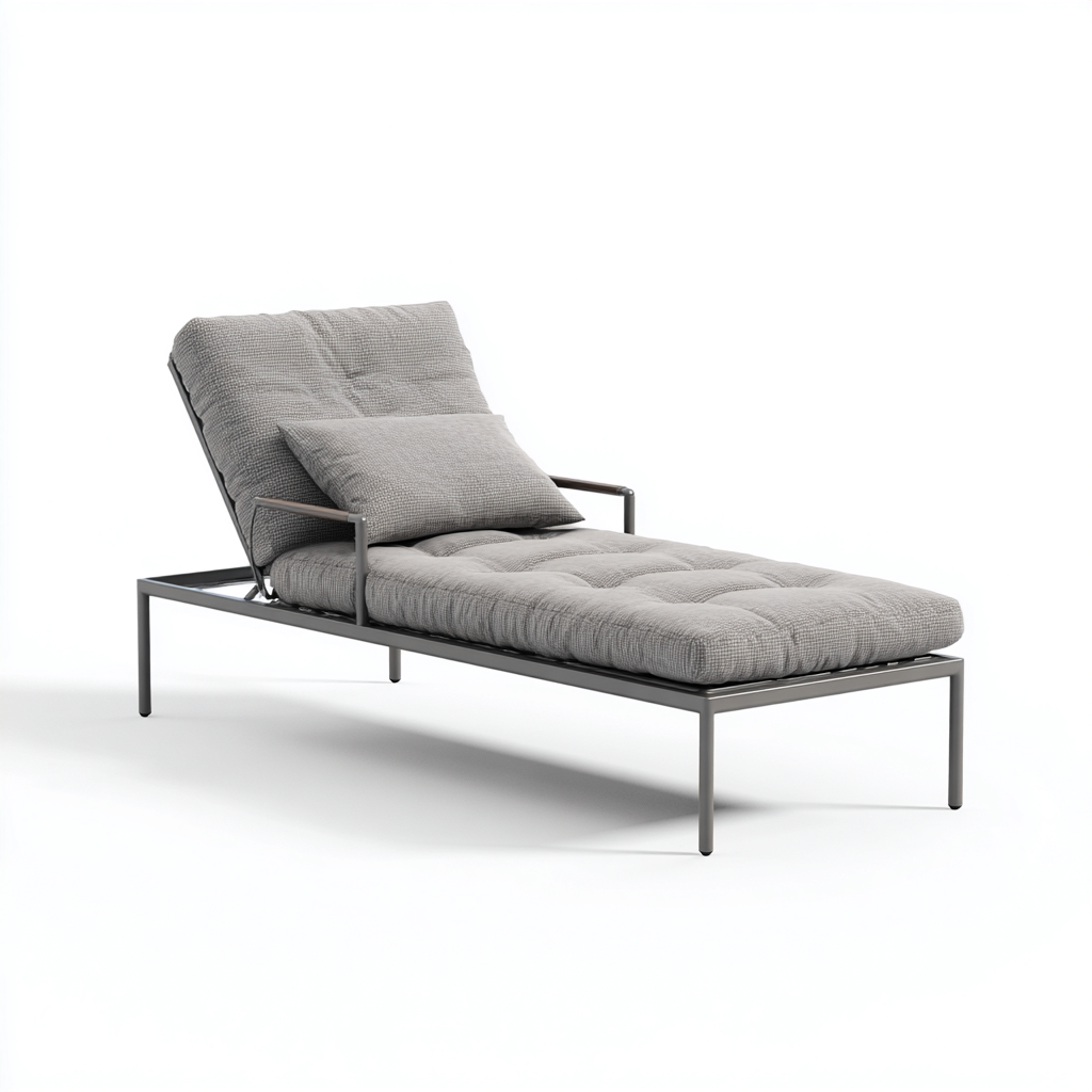 Ligstoel Staal - Geweven Stof 200x75x35 cm - Grijs - Outdoor - Modern-Domainixe