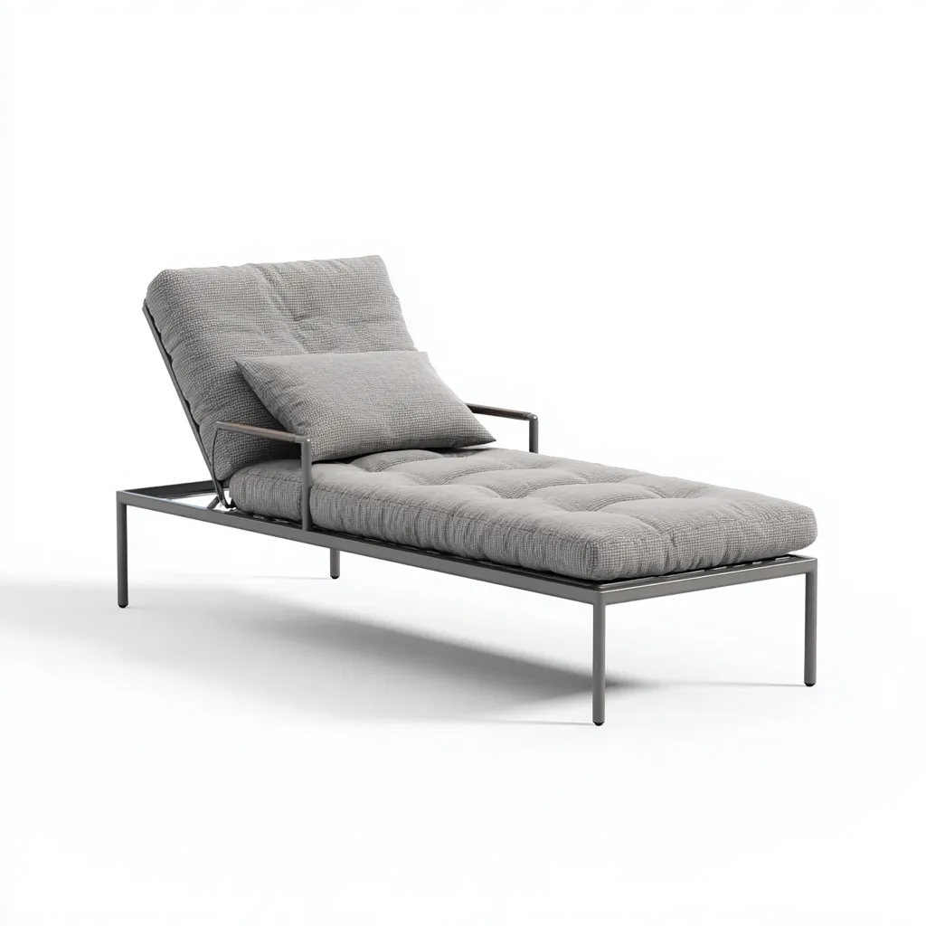 Ligstoel Staal - Geweven Stof 200x75x35 cm - Grijs - Outdoor - Modern-Domainixe