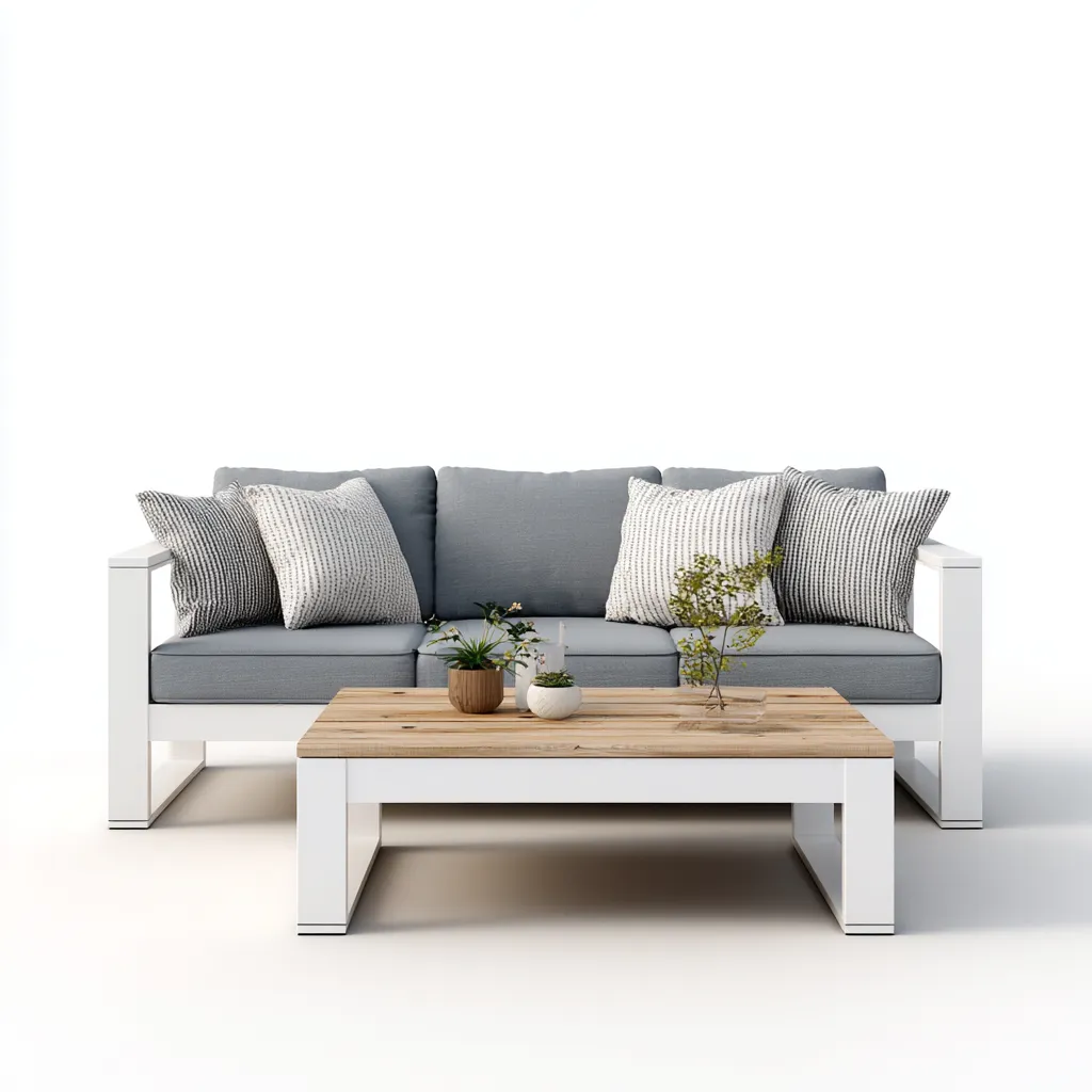 Tuinsofa aluminium frame met grijze kussens 190x85x80 cm - modern ontwerp - geschikt voor buitengebruik-Domainixe