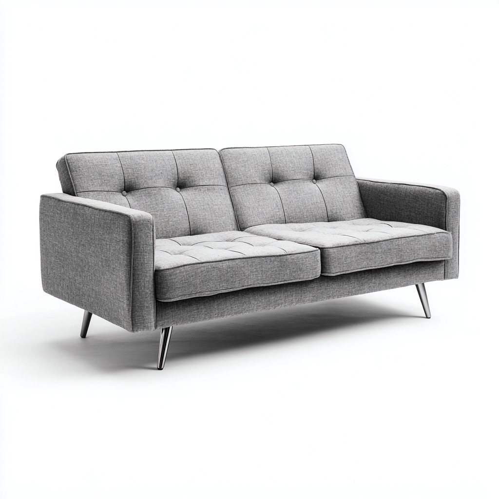 Twee zitsbank - stoffen bekleding 178x86x83 cm - lichtgrijs - modern design - geschikt voor woonkamer-Domainixe