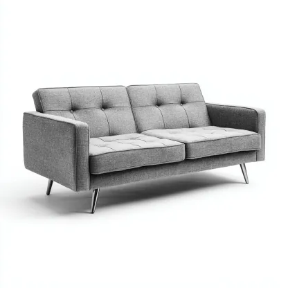 Twee zitsbank - stoffen bekleding 178x86x83 cm - lichtgrijs - modern design - geschikt voor woonkamer-Domainixe