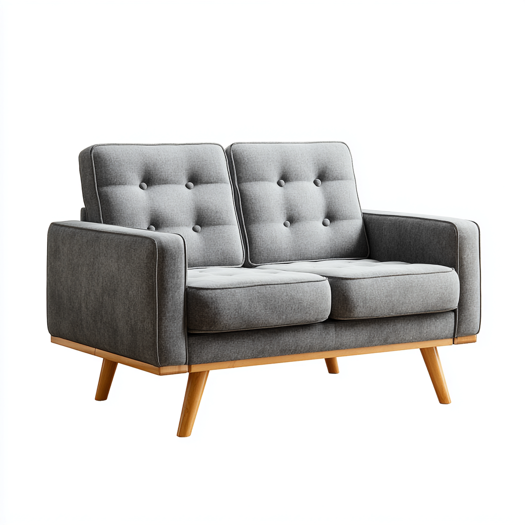 Twee zitsbank - stoffen bekleding 170x85x83 cm - lichtgrijs - Scandinavisch design - geschikt voor woonkamer-Domainixe