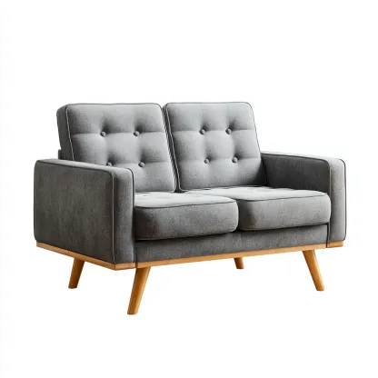 Twee zitsbank - stoffen bekleding 170x85x83 cm - lichtgrijs - Scandinavisch design - geschikt voor woonkamer-Domainixe