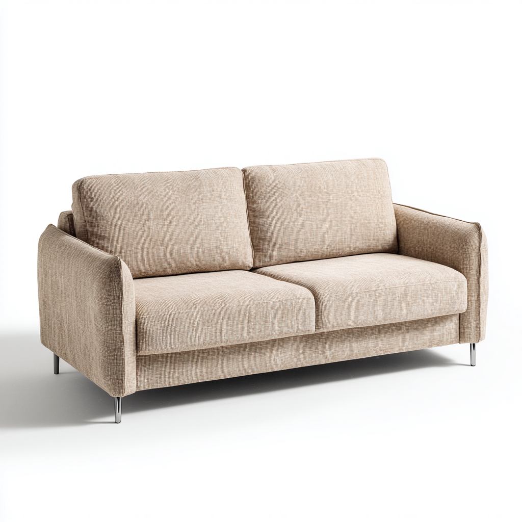 Twee zitsbank - stoffen bekleding 177x87x82 cm - beige - modern design - geschikt voor woonkamer-Domainixe